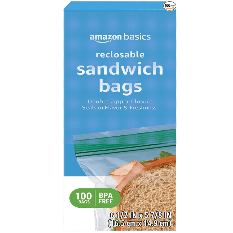 Amazon Basics 100 Count Sandwich Bags for $2.07