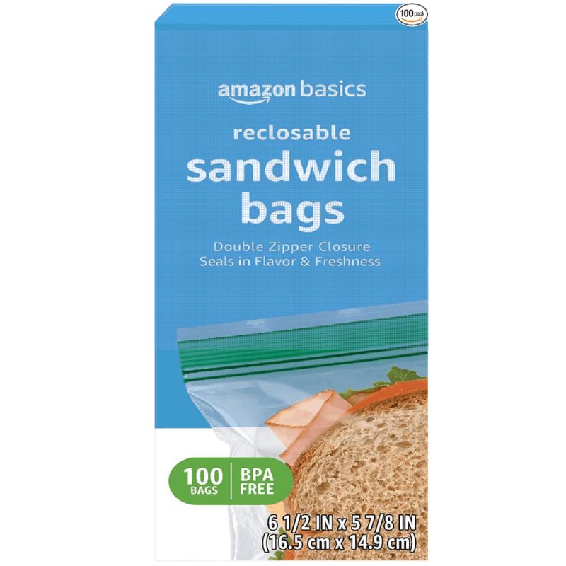 Amazon Basics 100 Count Sandwich Bags for $2