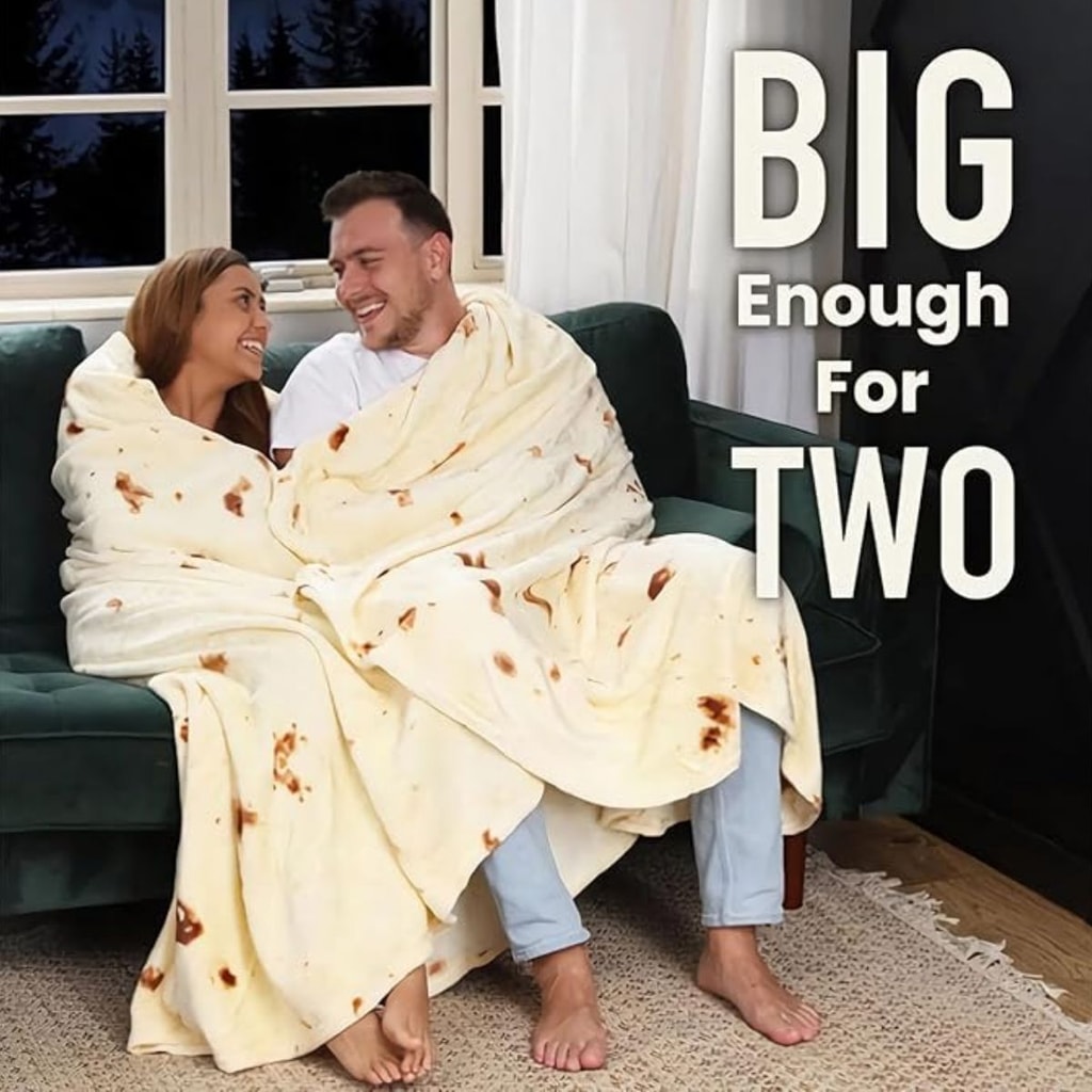 74in Burrito Tortilla Blanket White Elephant Gifts for Adults