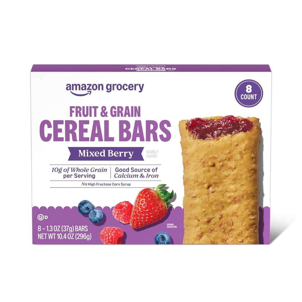 Amazon Grocery Fruit & Grain Cereal Bars 8-Count