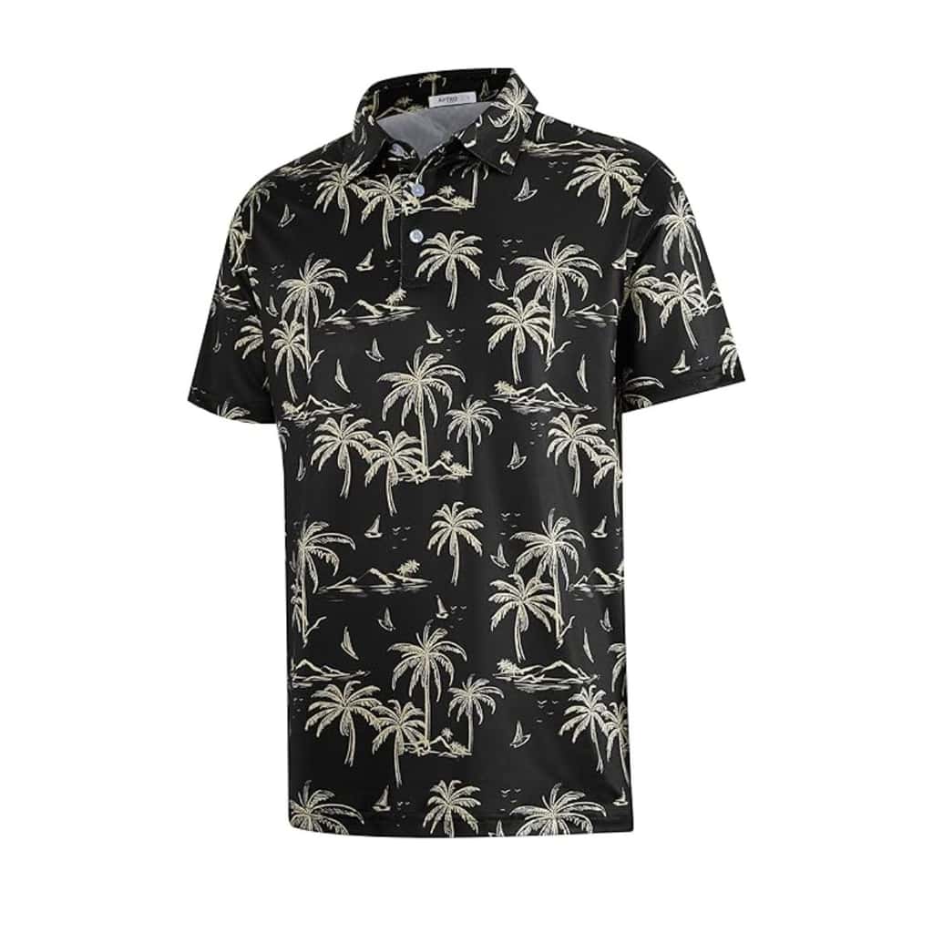 APTR0 Golf Shirts for Men, Moisture Wicking Hawaiian Polo Shirts
