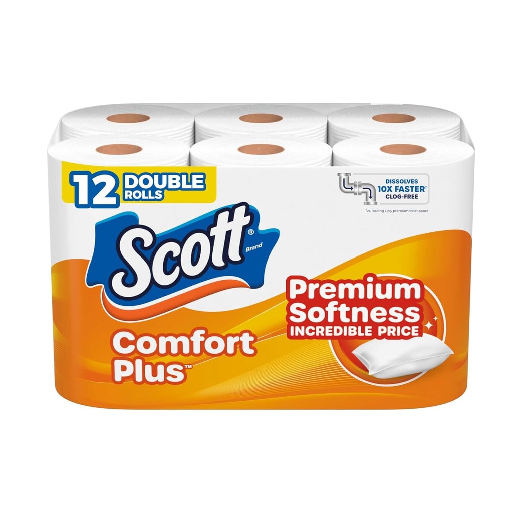 Scott ComfortPlus Toilet Paper 12 Double Rolls